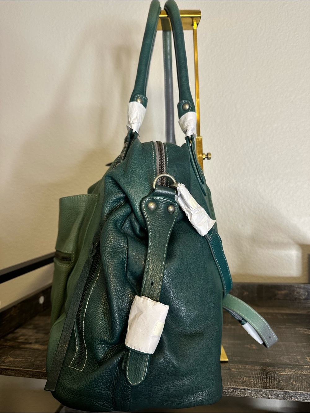 FREE PEOPLE WE THE FREE OMBRÉ EMERSON TOTE BAG in GREEN OMBRÉ NWT - Picture 5 of 6